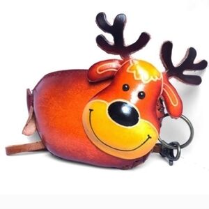 Genuine Leather Handmade Handcrafted Moose Winter Wristlet Bag New!